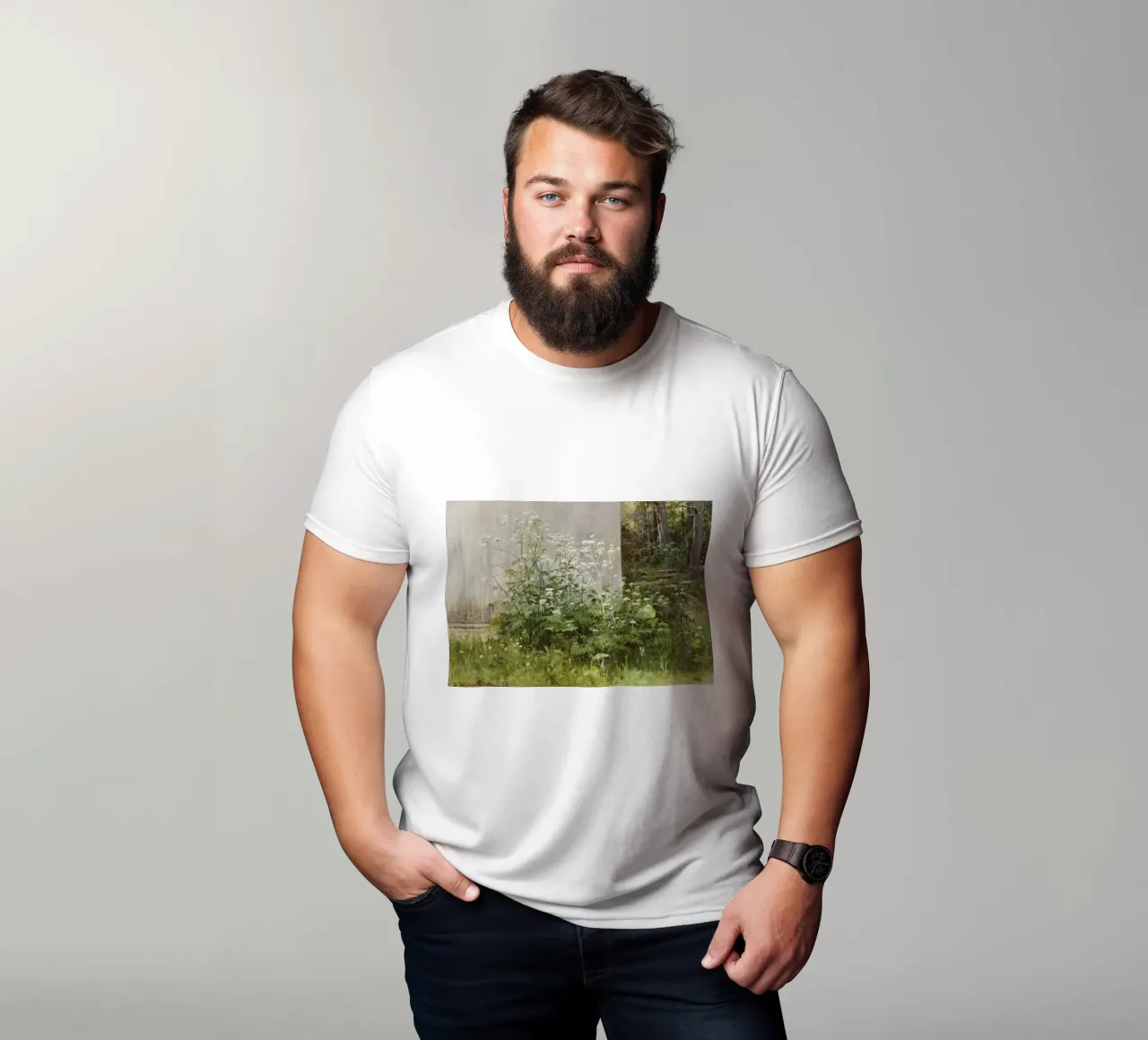Ivan Shishkin - Fiori al recinto t-shirt da William Store