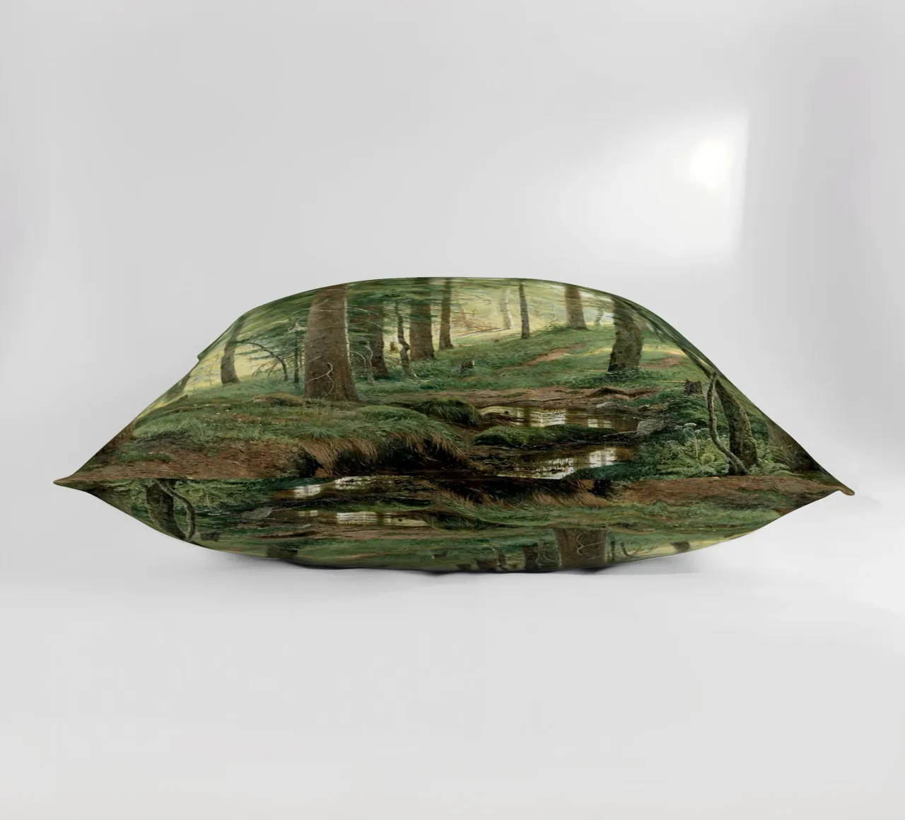 Ivan Shishkin - Stream in the Forest (On the Hillside) decorative cushion by William Store