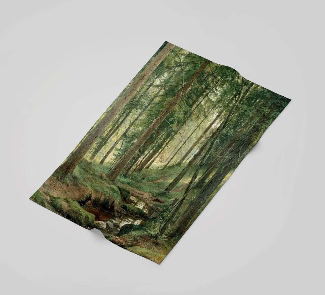 Ivan Shishkin - Stream in the Forest (On the Hillside) beach towel by William Store