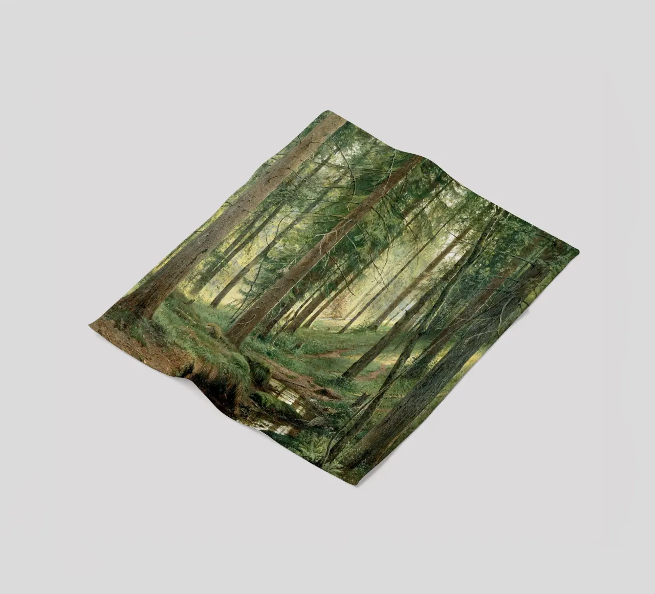 Ivan Shishkin - Stream in the Forest (On the Hillside) fleece blanket by William Store