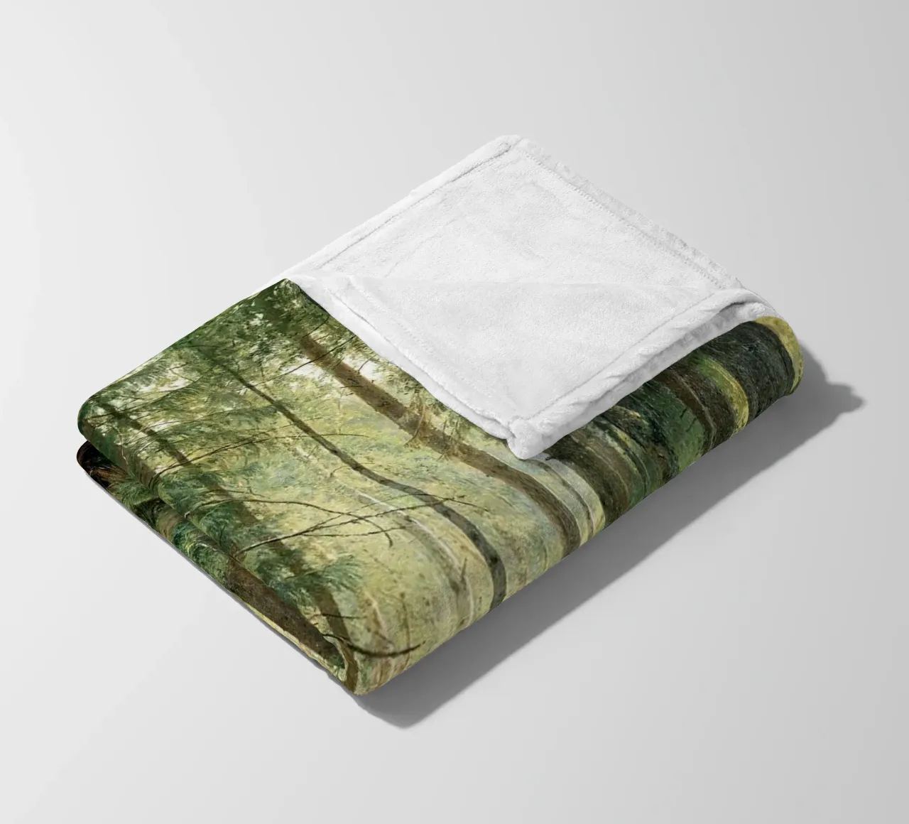 Ivan Shishkin - Stream in the Forest (On the Hillside) fleece blanket by William Store