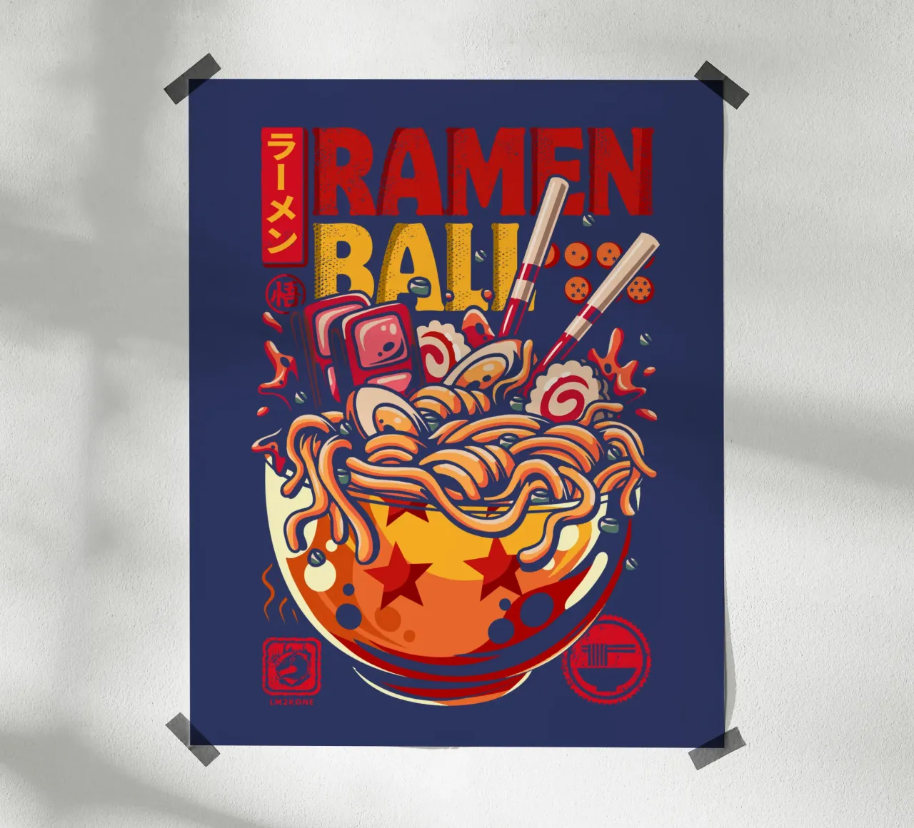 Palla di super ramen poster con telaio in plastica da LM2KONE