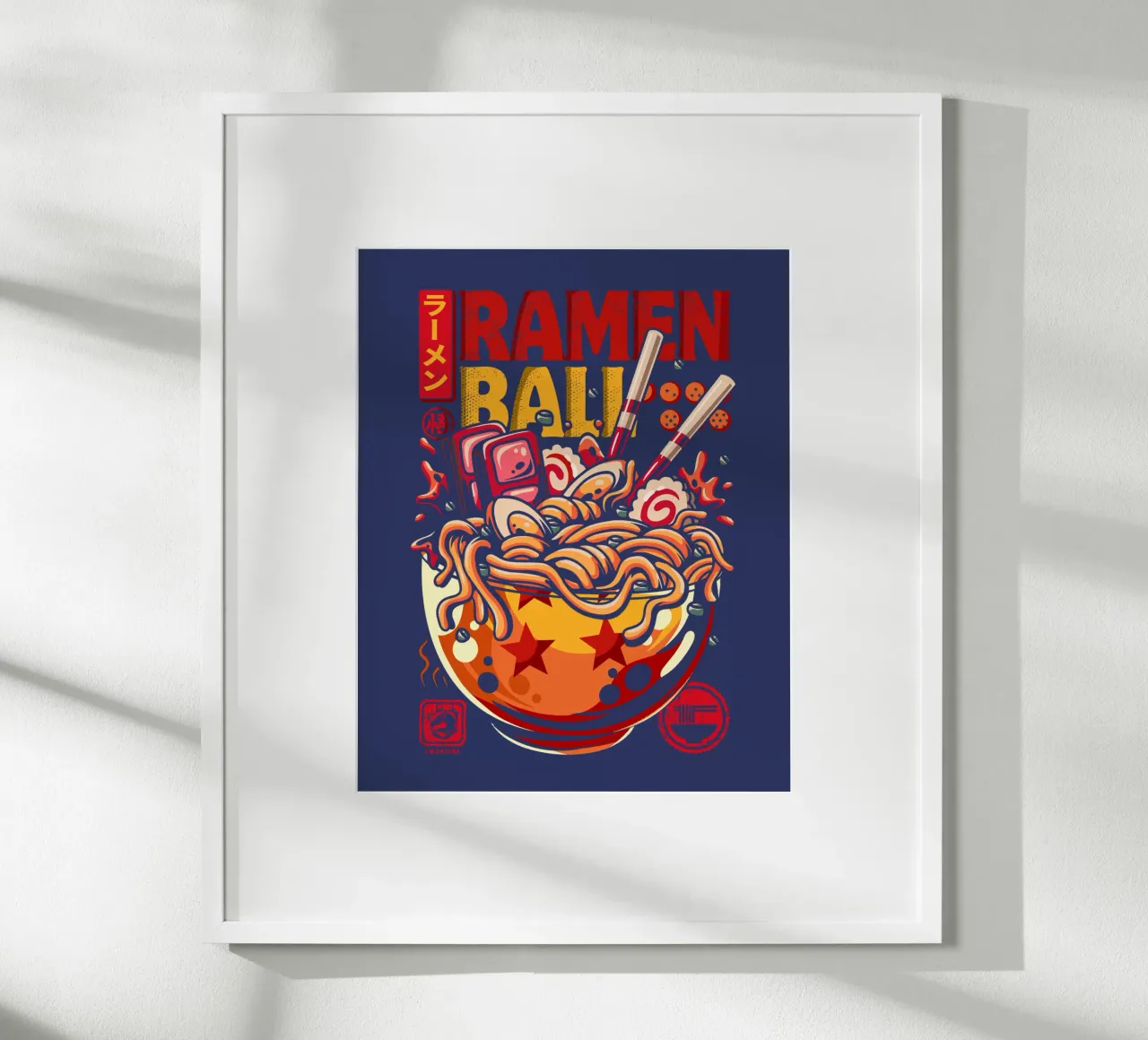 Palla di super ramen poster con telaio in plastica da LM2KONE