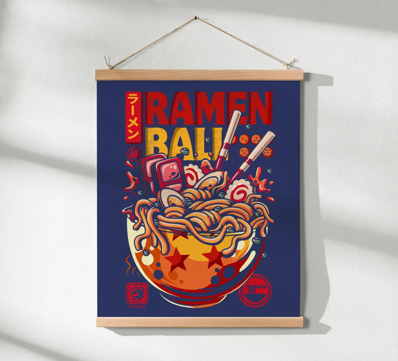 Palla di super ramen poster con telaio in plastica da LM2KONE