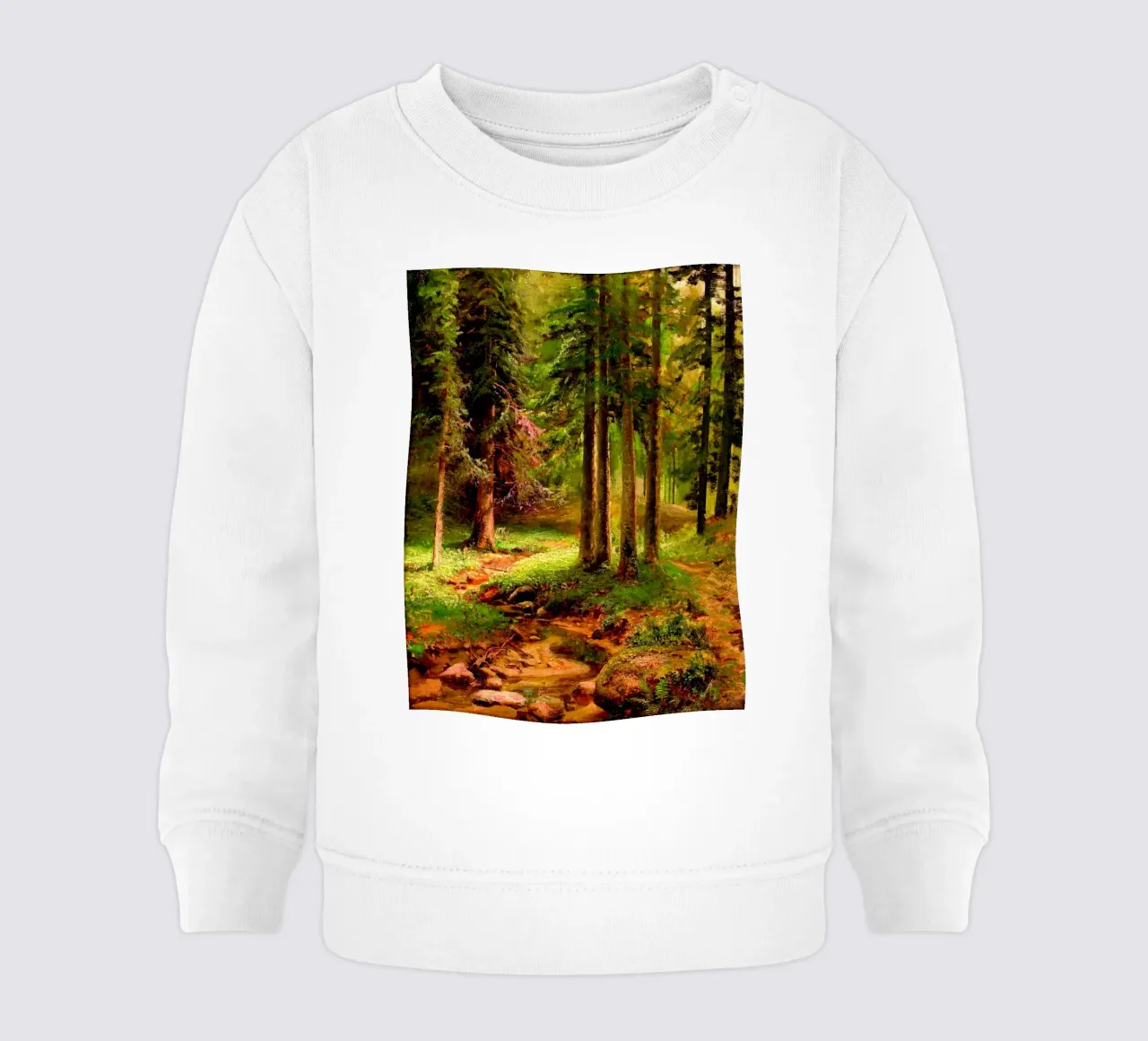 Ivan Shishkin - Forest landscape baby sweatshirt by William Store