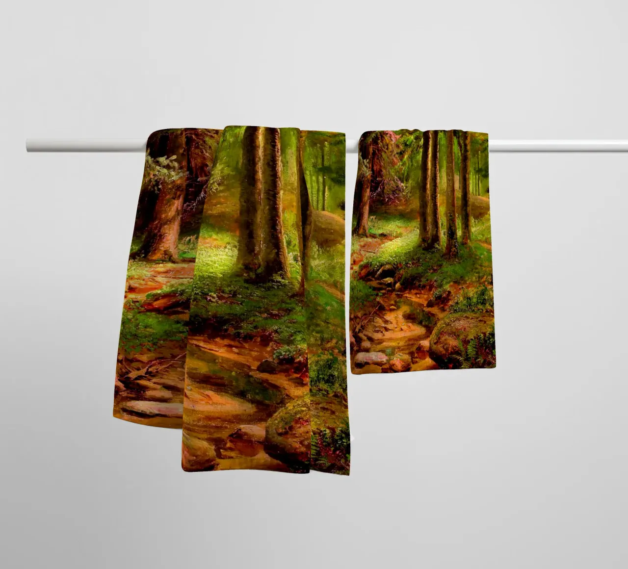 Ivan Shishkin - Forest landscape towel by William Store