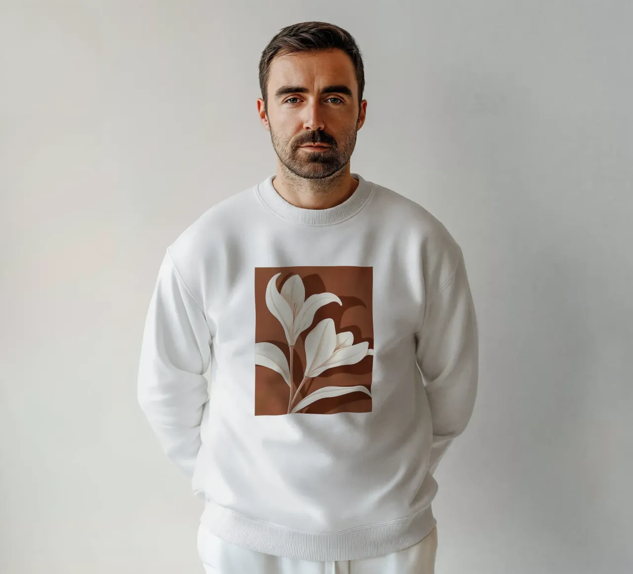 Gigli e foglie bianche felpa da Carinaprint