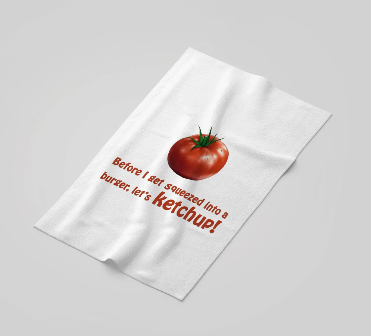 Pomodoro e ketchup (3) - Non schiacciarmi! telo mare da Motivate-Today