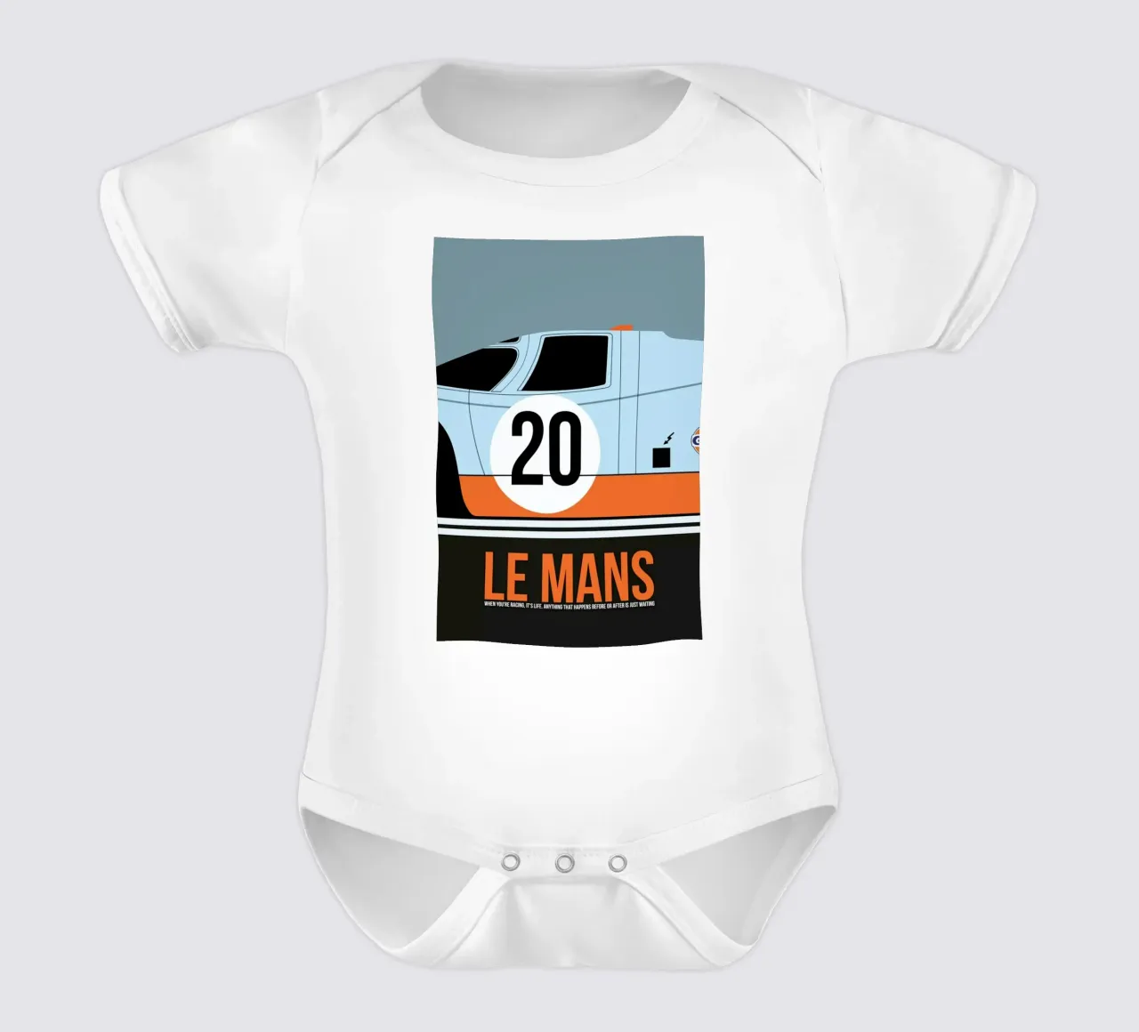 Le Mans Poster 2 short-sleeve baby romper by Naxart
