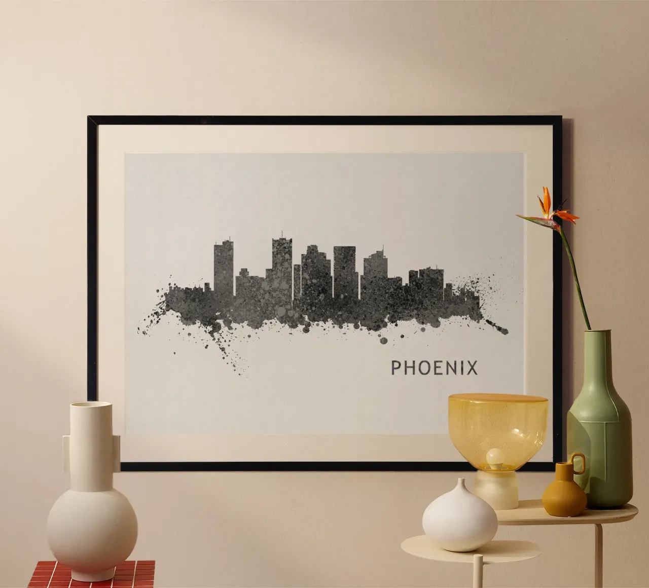 Phoenix Arizona poster con telaio in legno da Travelstudio