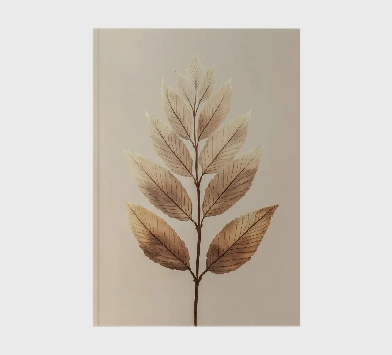 Plant leaves on a beige branch notebook by Carinaprint
