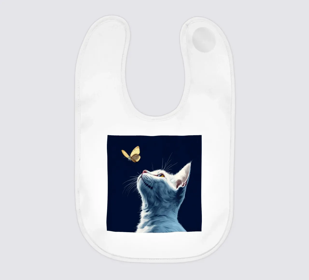 Gatto e farfalla bavaglino da Motivate-Today