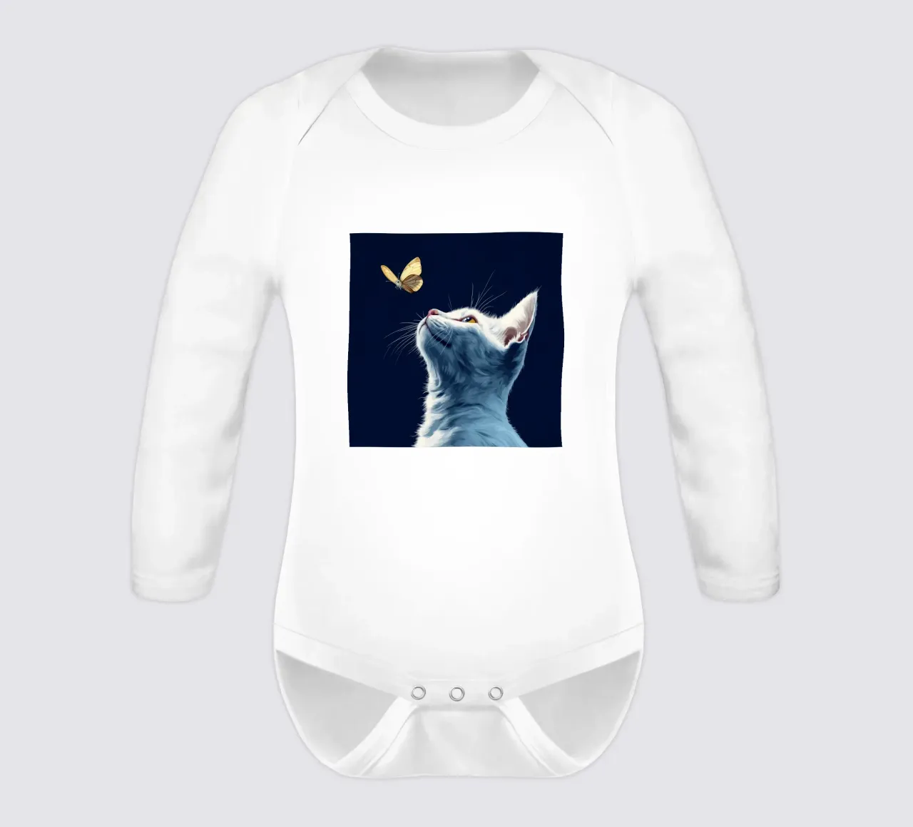 Gatto e farfalla body neonato maniche lunghe da Motivate-Today