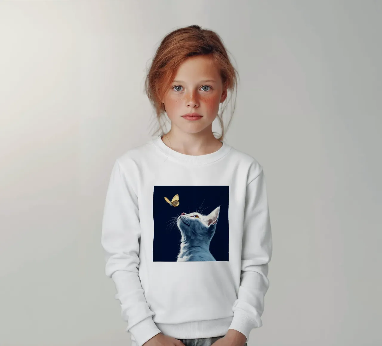 Gatto e farfalla felpa bambino da Motivate-Today