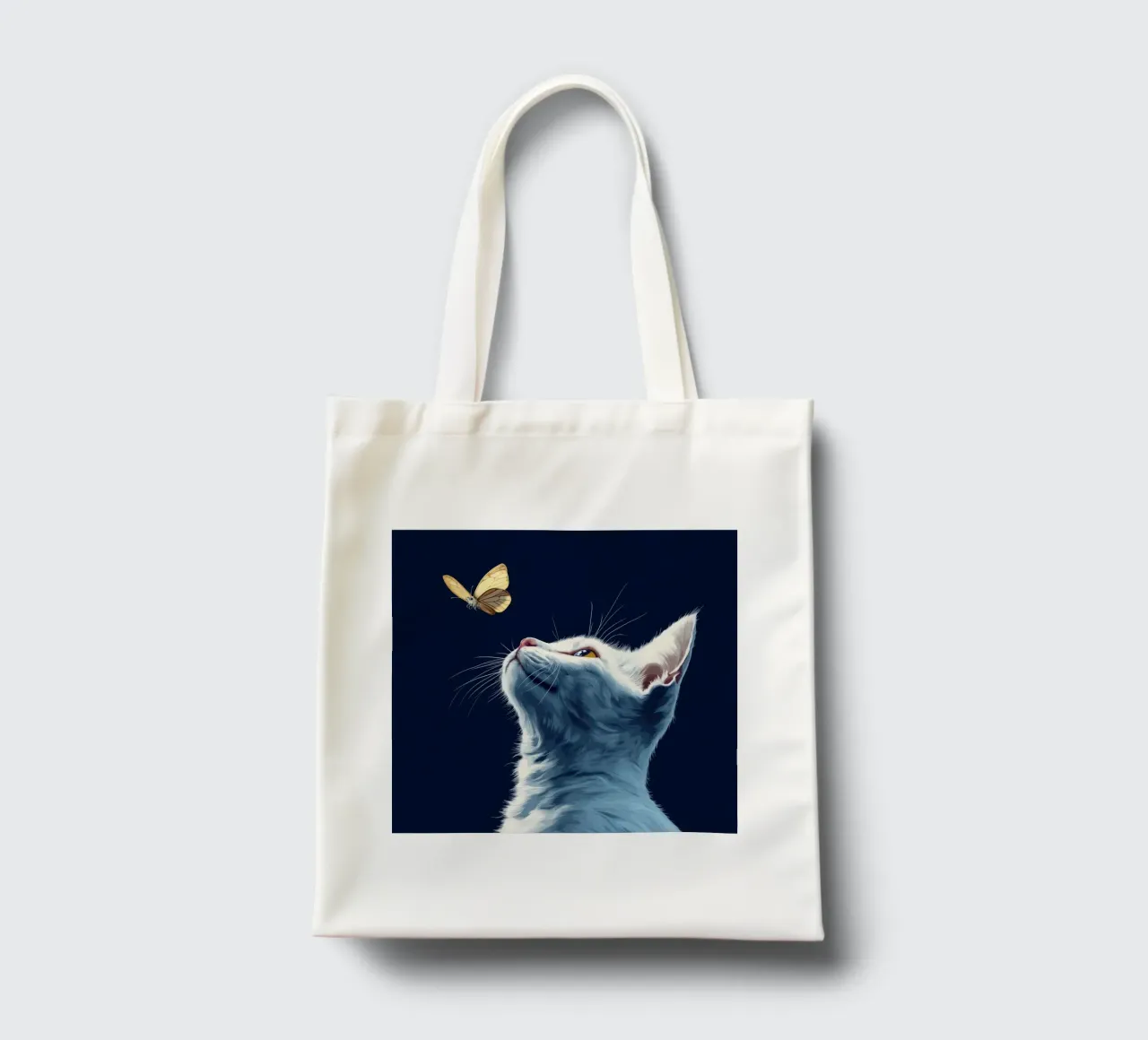 Gatto e farfalla borsa in juta da Motivate-Today
