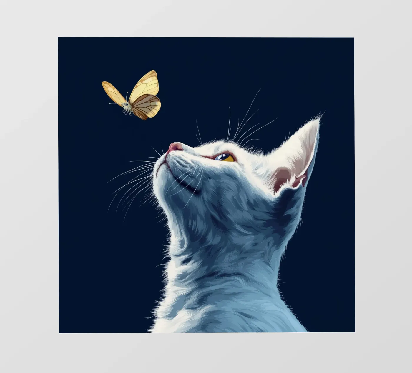 Gatto e farfalla telo in pvc da Motivate-Today