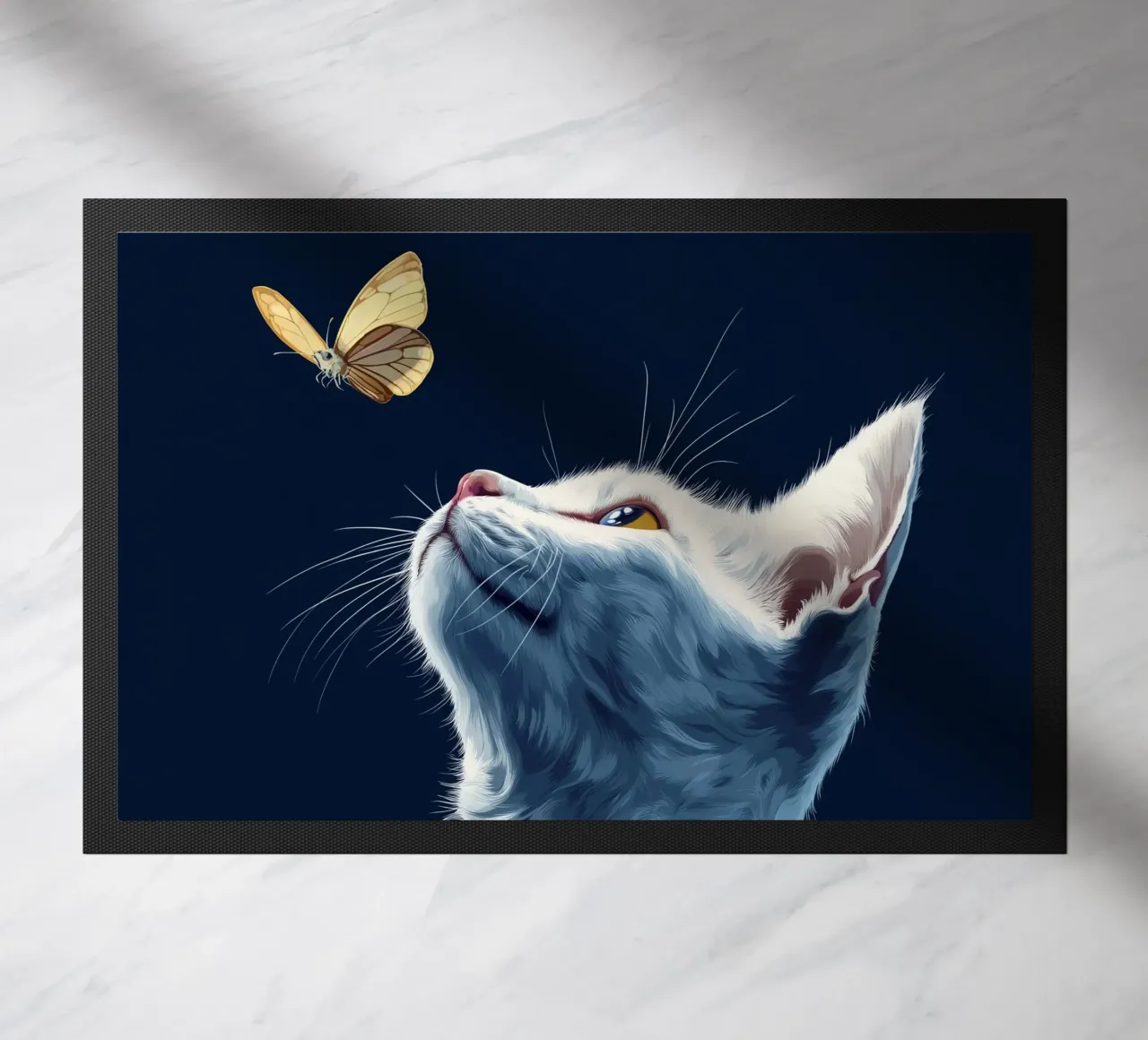 Gatto e farfalla zerbino da Motivate-Today