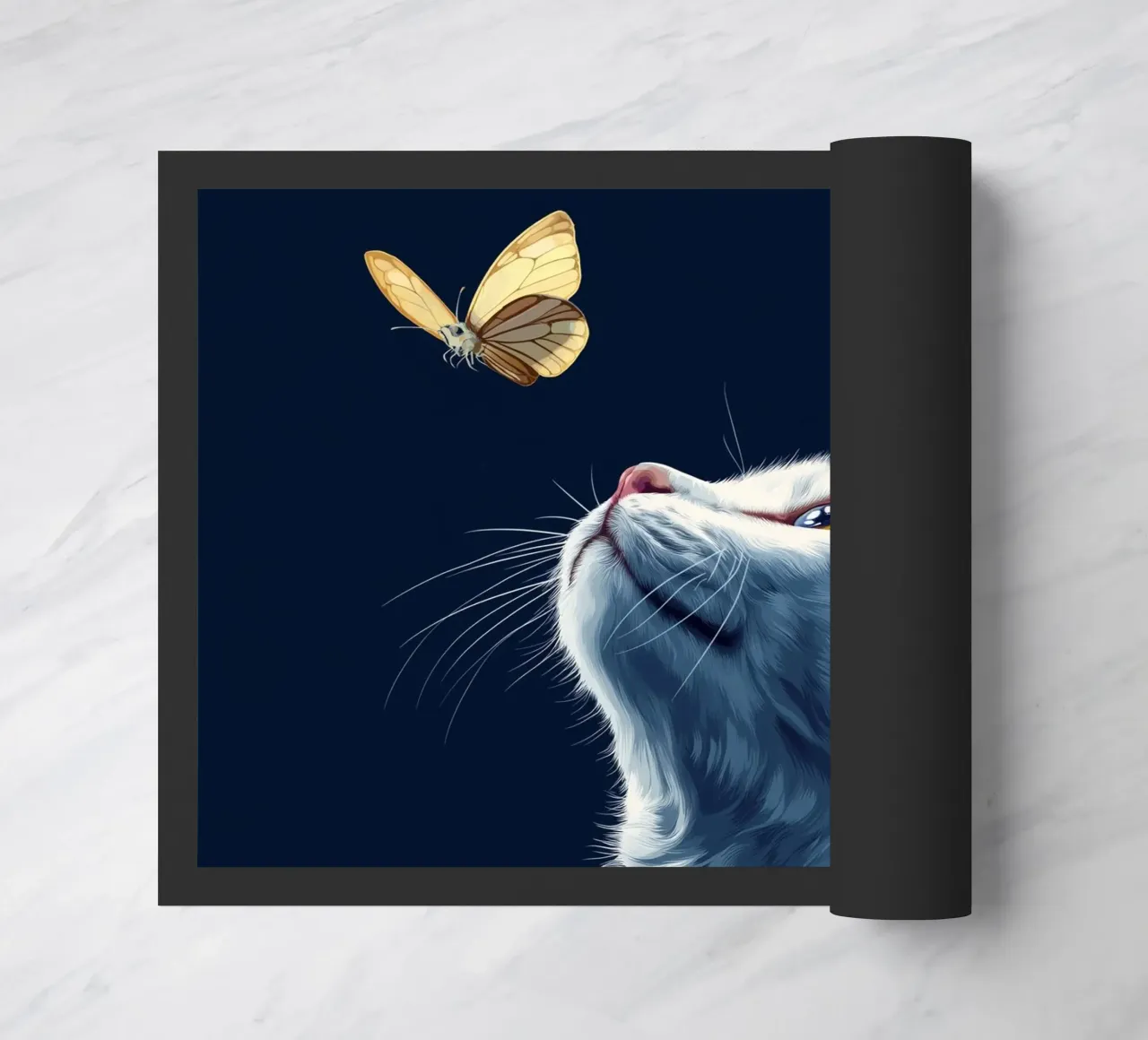 Gatto e farfalla zerbino da Motivate-Today