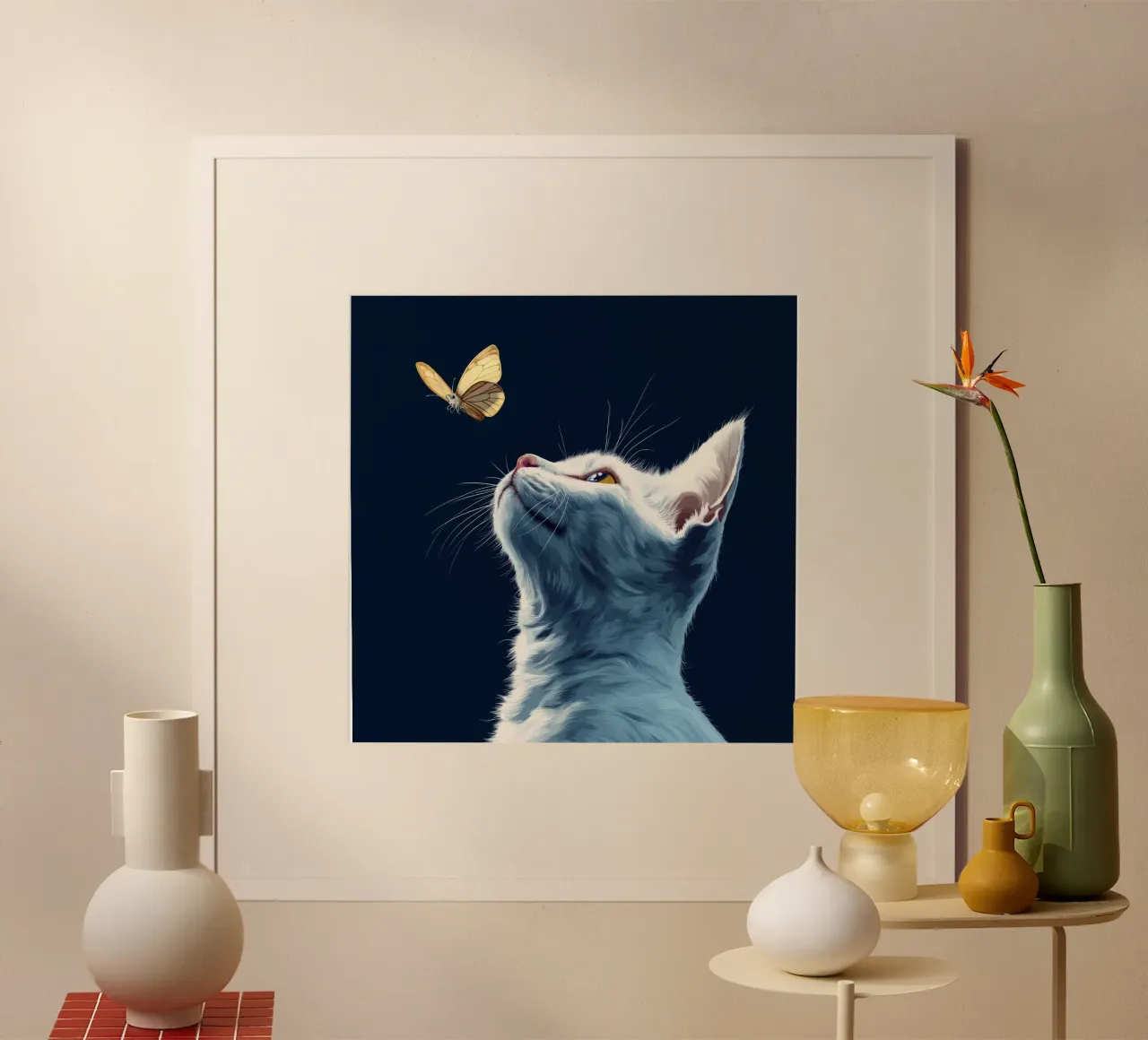 Gatto e farfalla poster da Motivate-Today