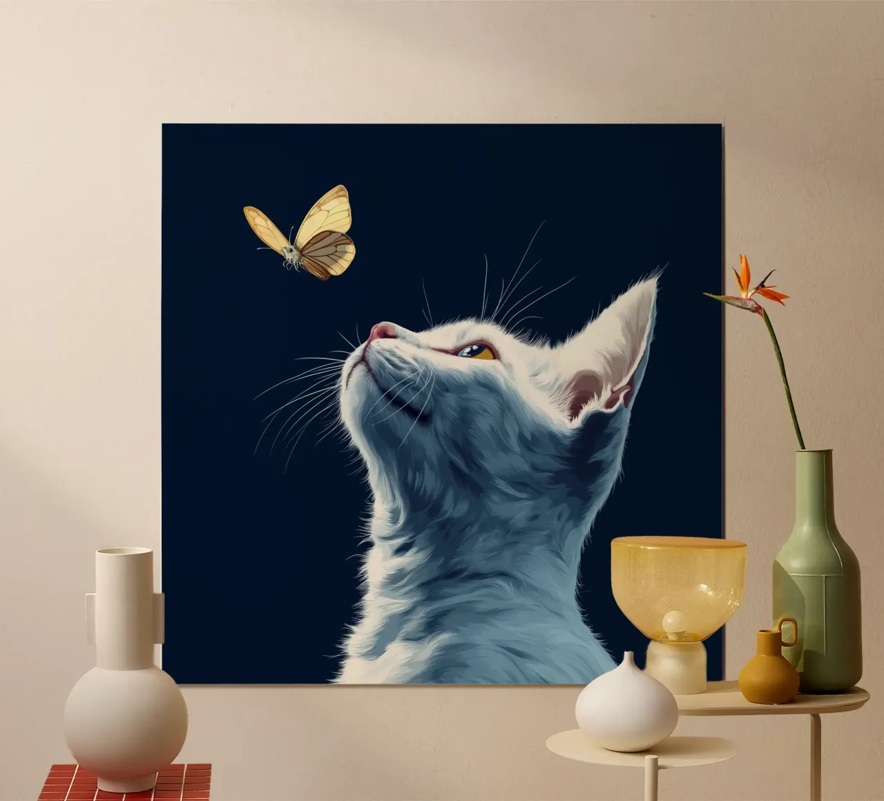 Gatto e farfalla poster da Motivate-Today