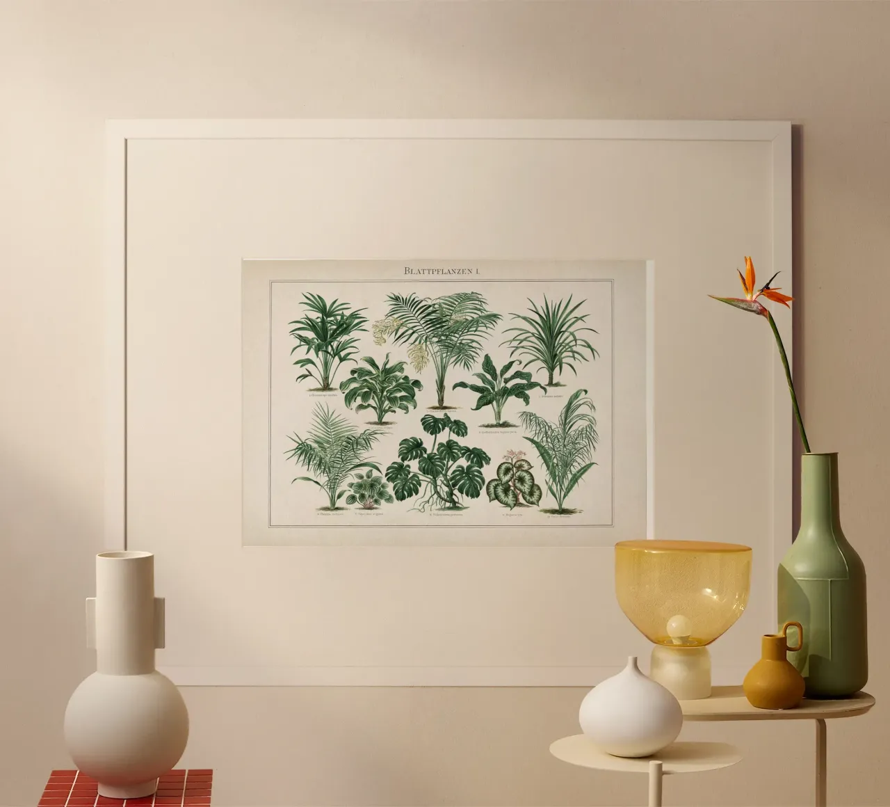 Vintage Meyers 1 Blattpflanzen 1 poster met aluminium frame van Vintage Print Collection