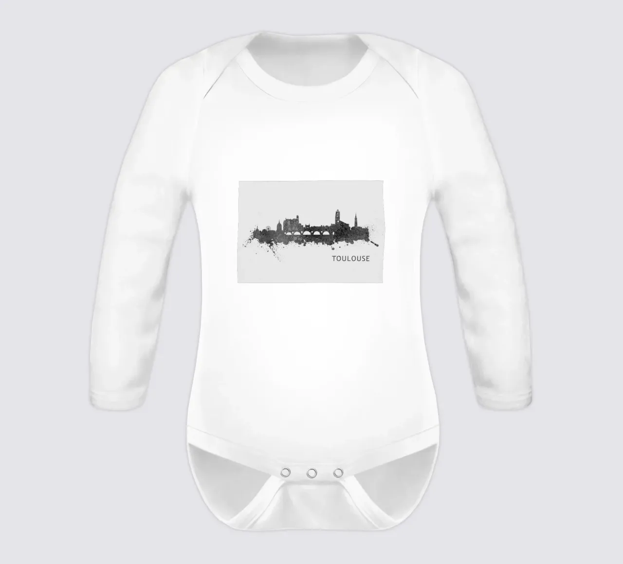 Toulouse France long-sleeve baby romper by Travelstudio