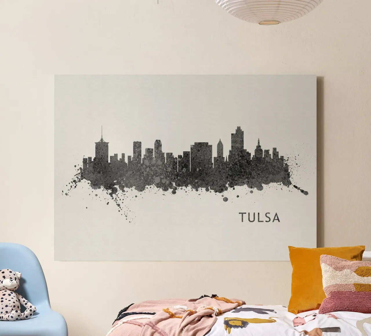 Tulsa Oklahoma canvas met Baklijst van Travelstudio