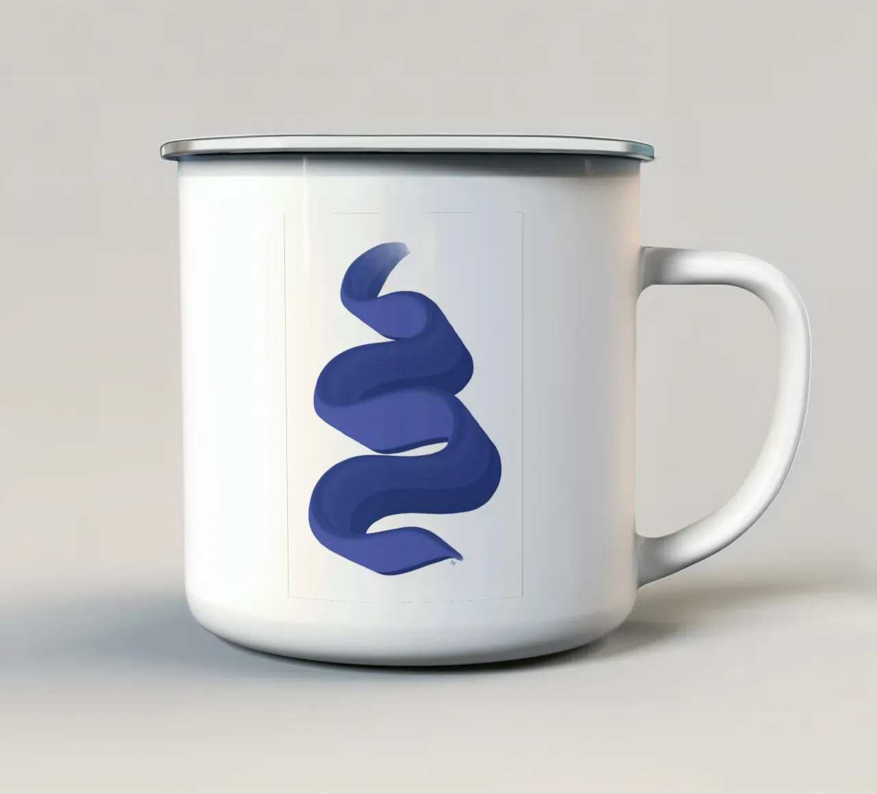 Serpente astratto di vernice blu tazza in smalto da Martina