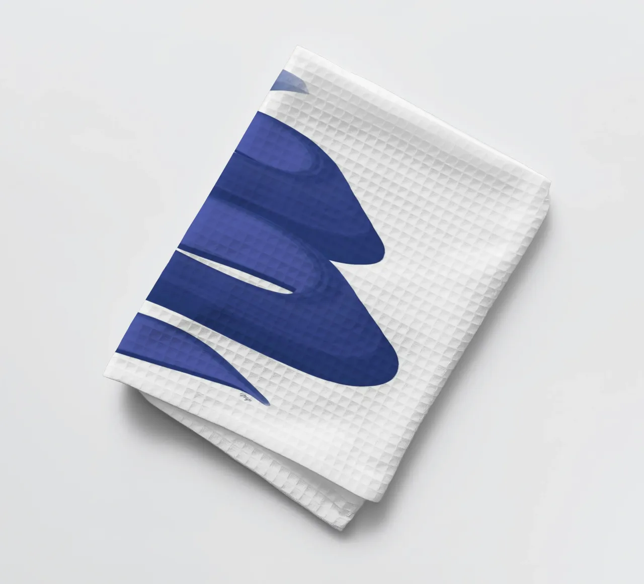 Serpente astratto di vernice blu canovaccio da cucina da Martina