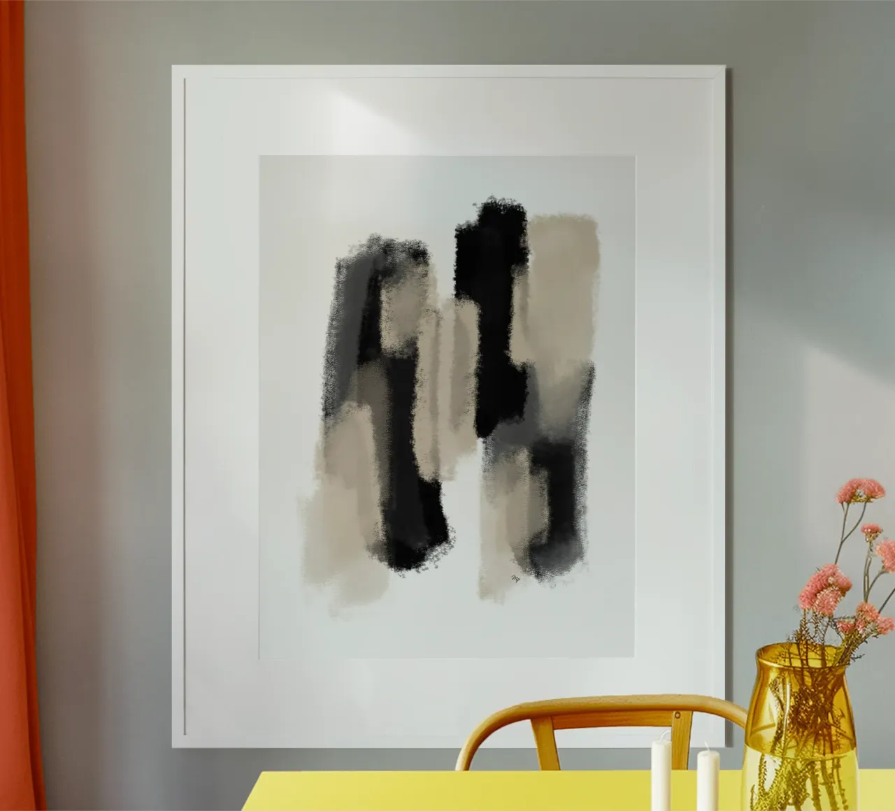 Gioco della vernice beige poster con telaio in plastica da Martina