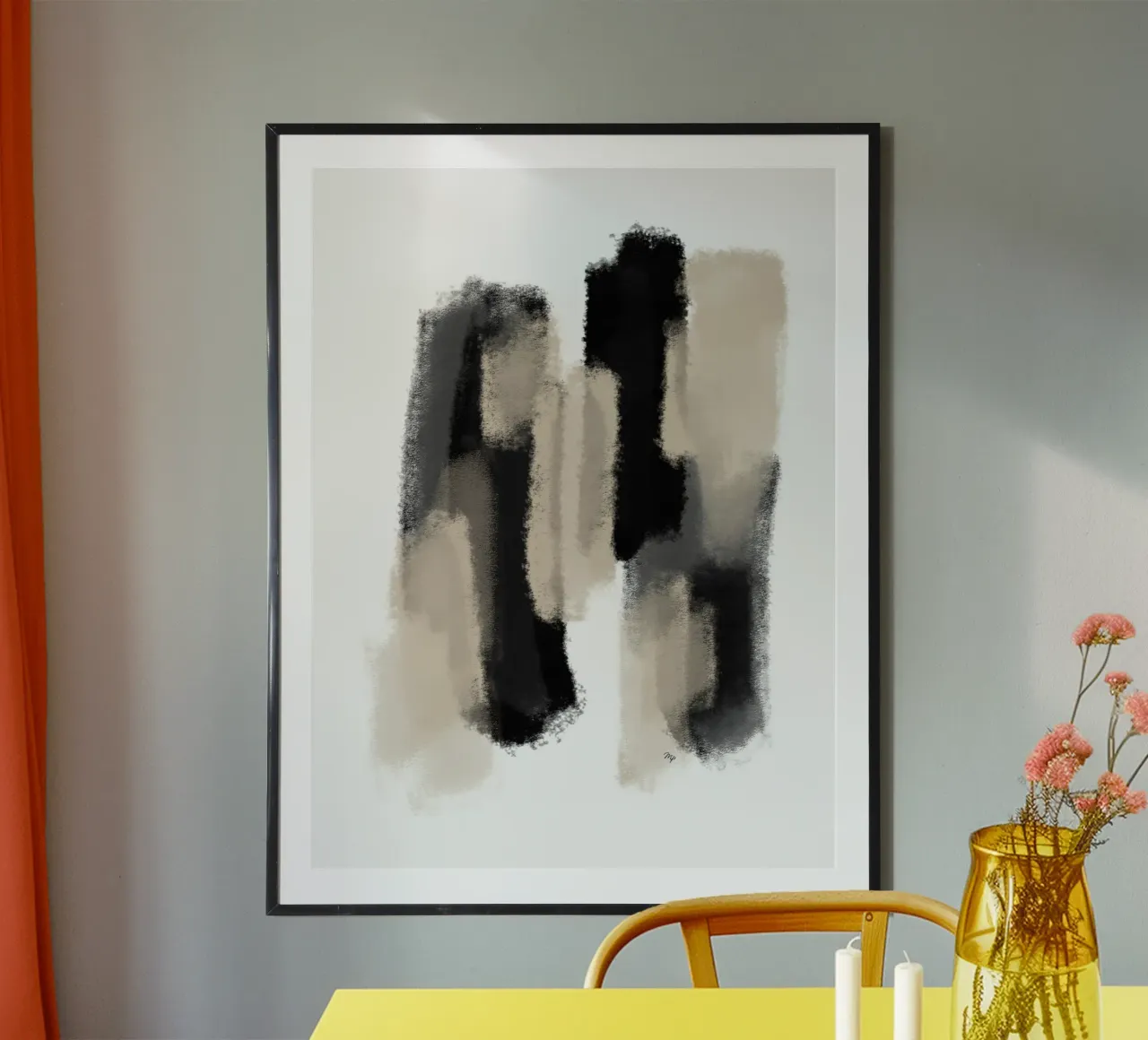 Gioco della vernice beige poster con telaio in plastica da Martina
