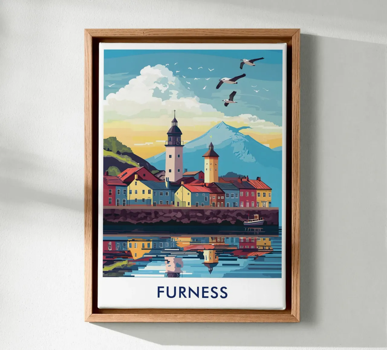 Barrow-in-Furness City in England canvas met Baklijst van Travelstudio