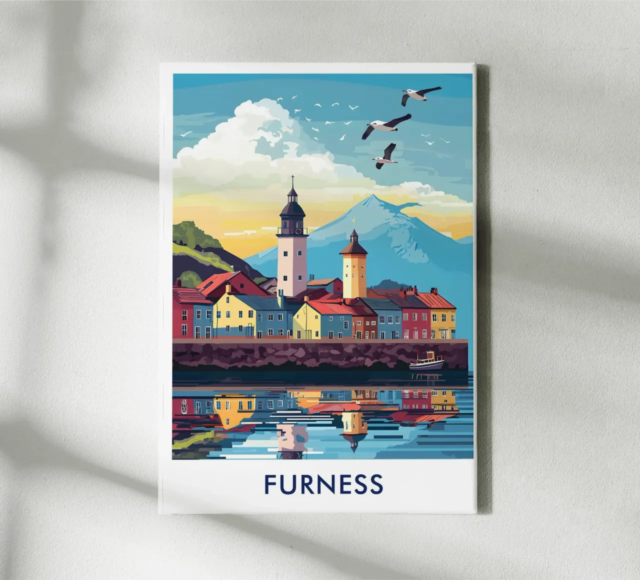 Barrow-in-Furness City in England canvas met Baklijst van Travelstudio