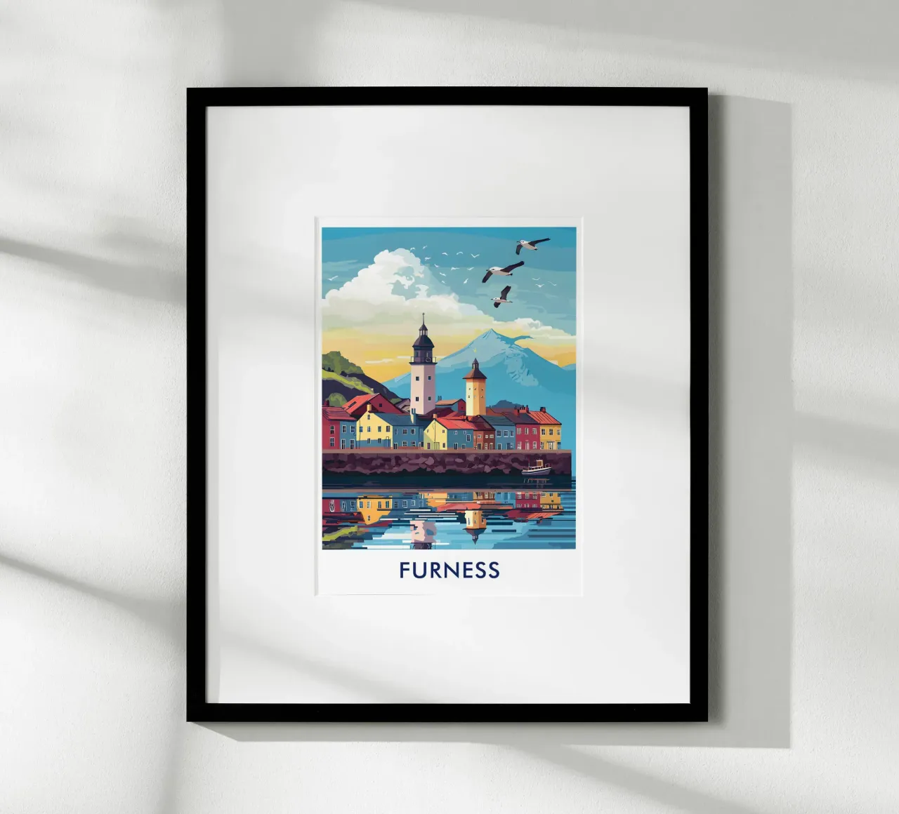 Barrow-in-Furness City in England poster con telaio in plastica da Travelstudio