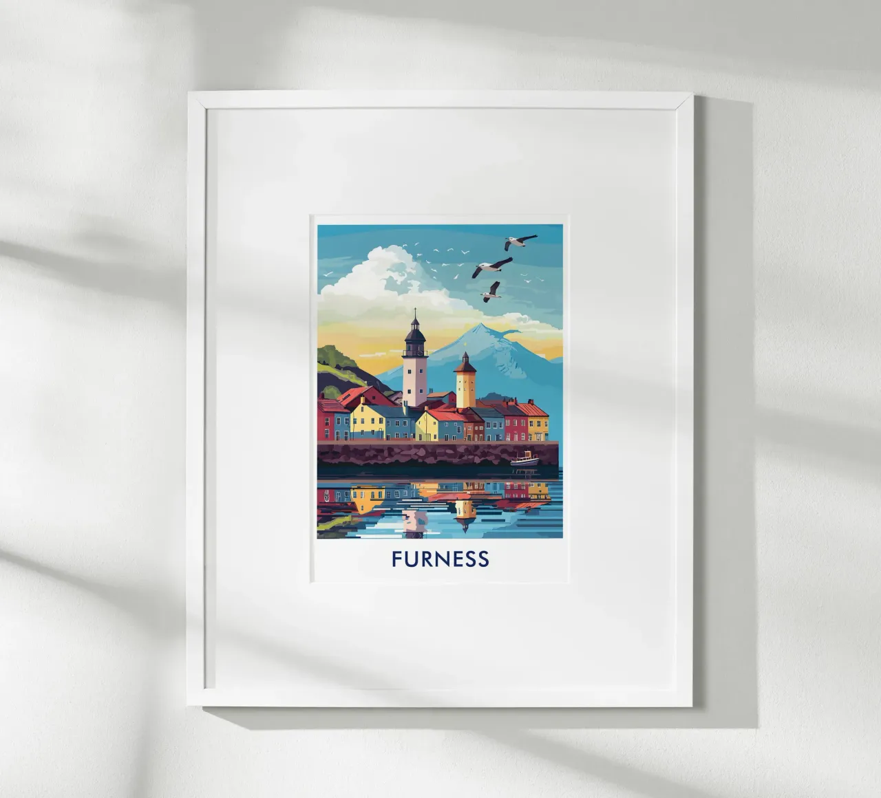 Barrow-in-Furness City in England poster con telaio in plastica da Travelstudio