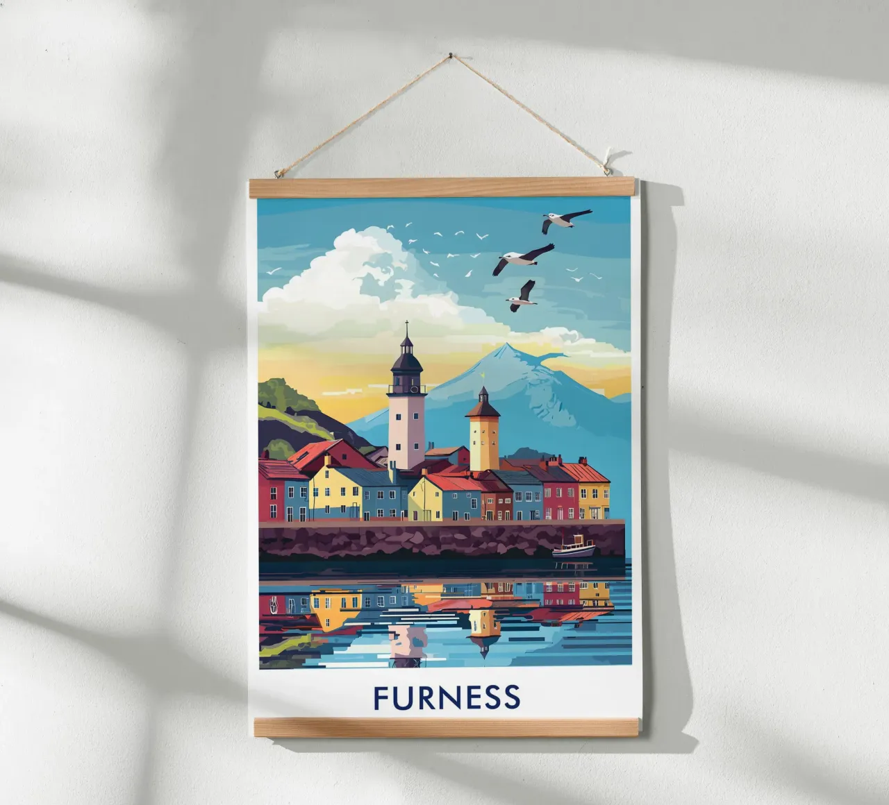 Barrow-in-Furness City in England poster con telaio in plastica da Travelstudio