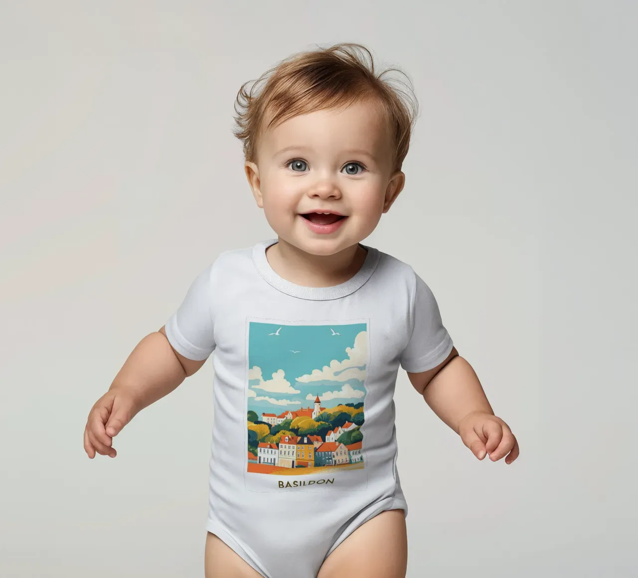 Basildon in England body neonato maniche corte da Travelstudio