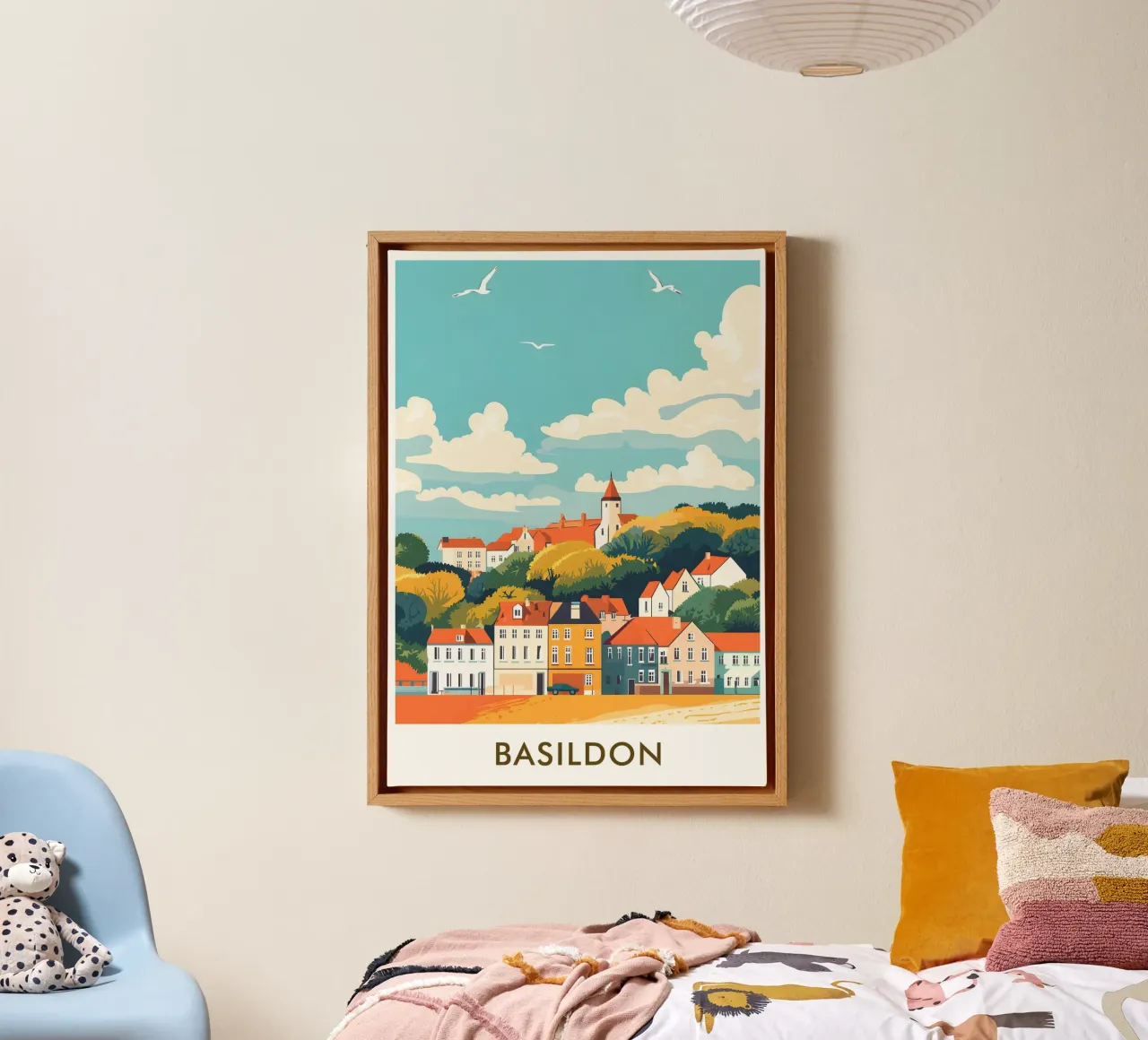 Basildon in England Leinwand mit Schattenfugenrahmen von Travelstudio