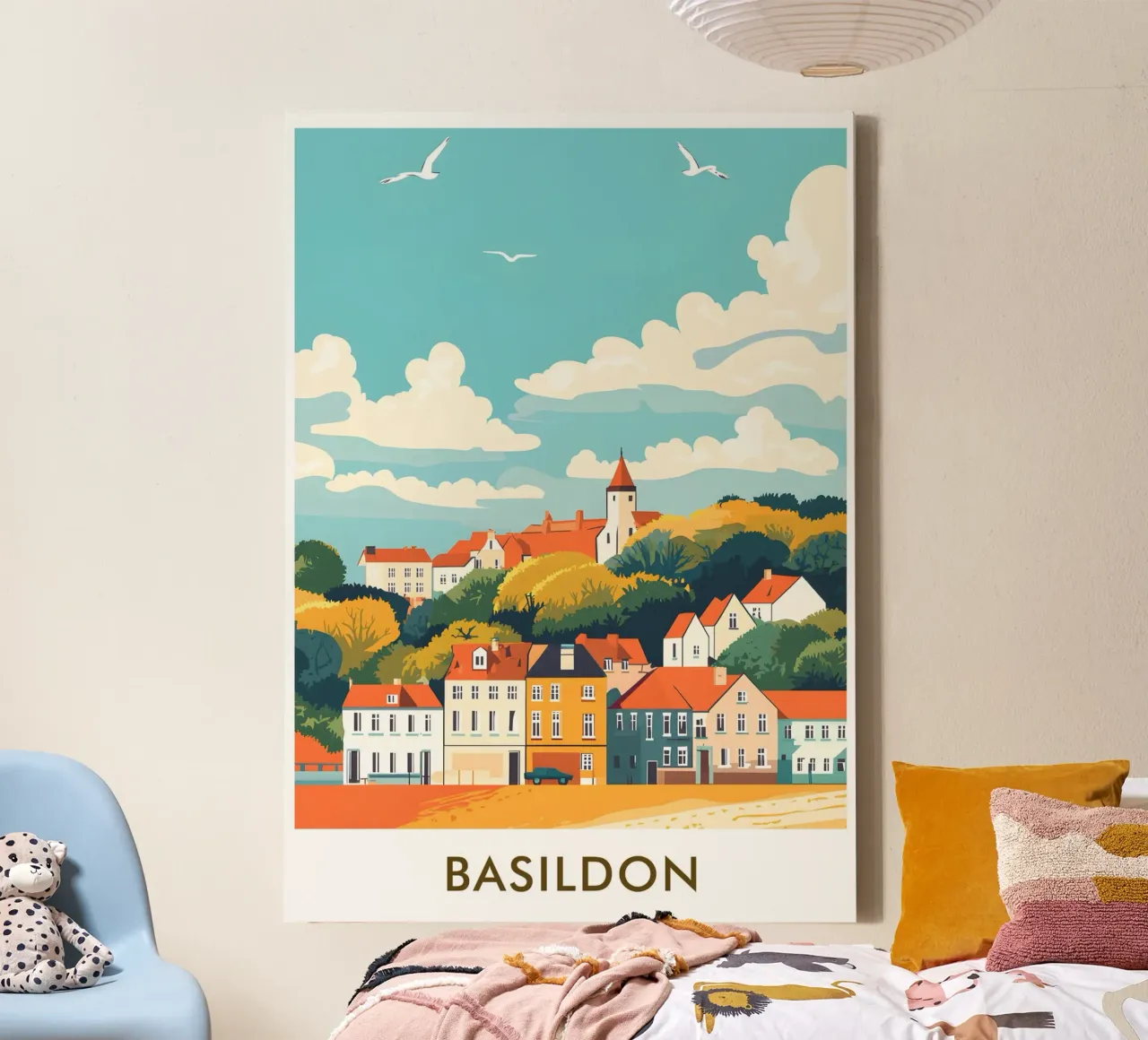 Basildon in England Leinwand mit Schattenfugenrahmen von Travelstudio