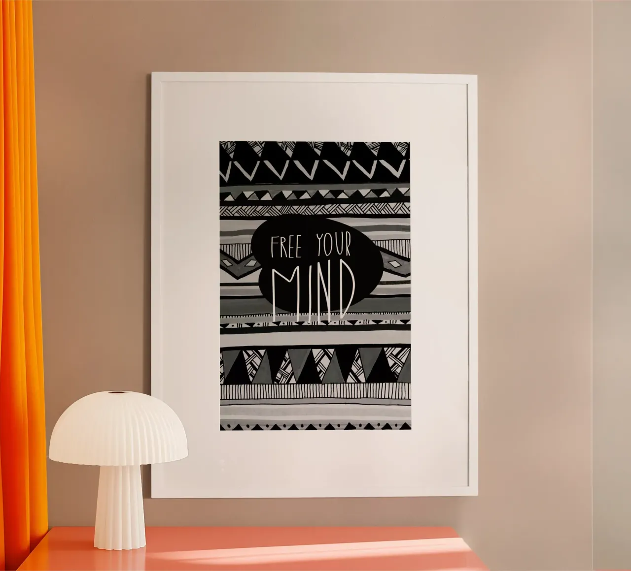 Free your mind poster con telaio in plastica da Vasare Nar