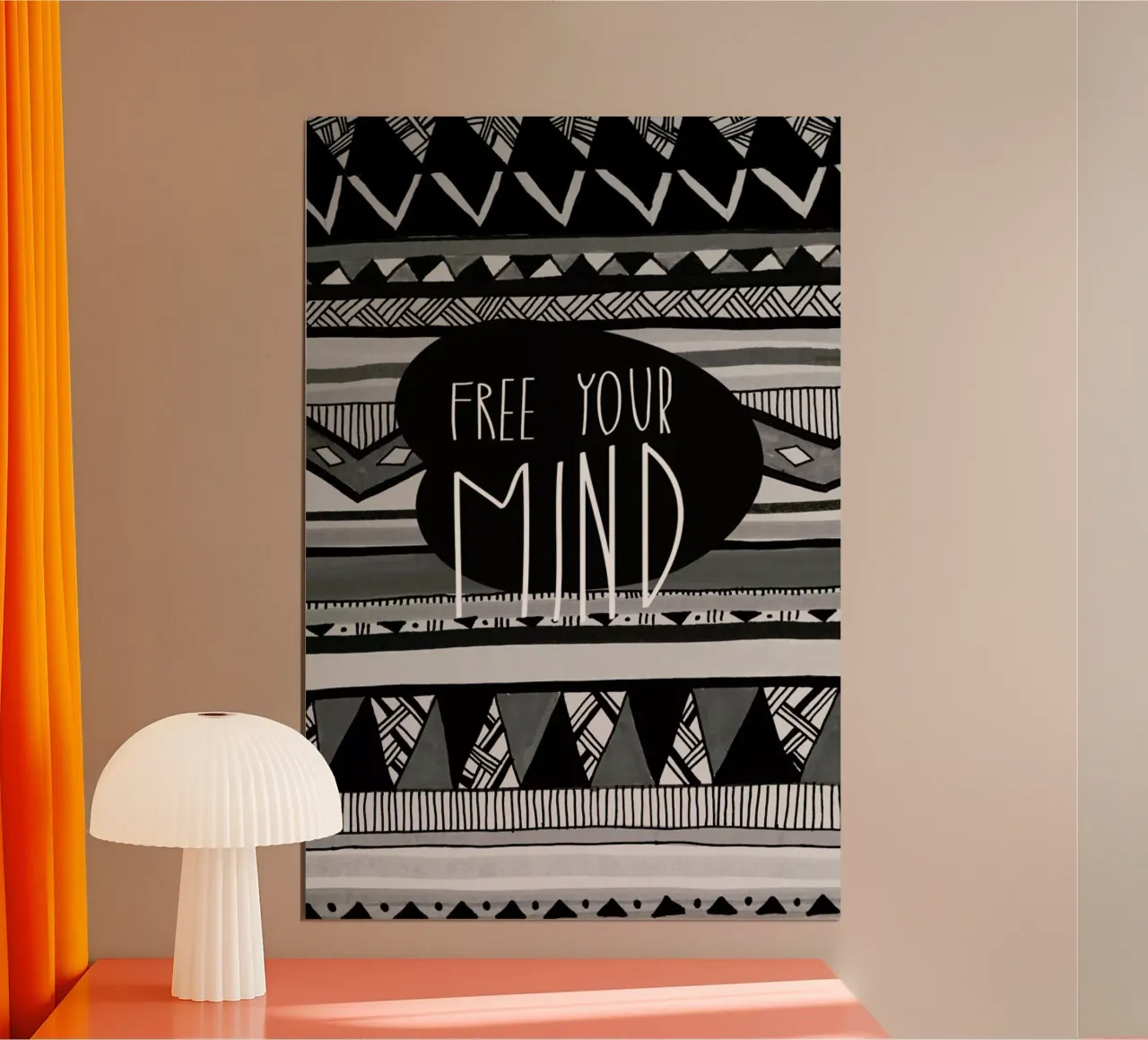 Free your mind poster con telaio in plastica da Vasare Nar