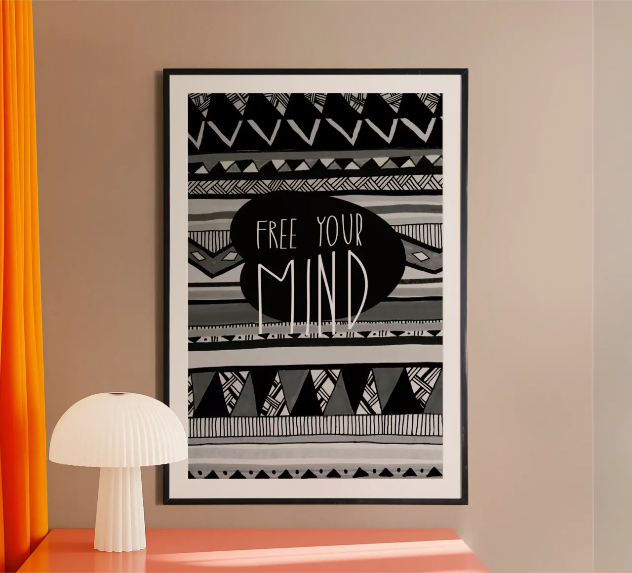 Free your mind poster con telaio in plastica da Vasare Nar