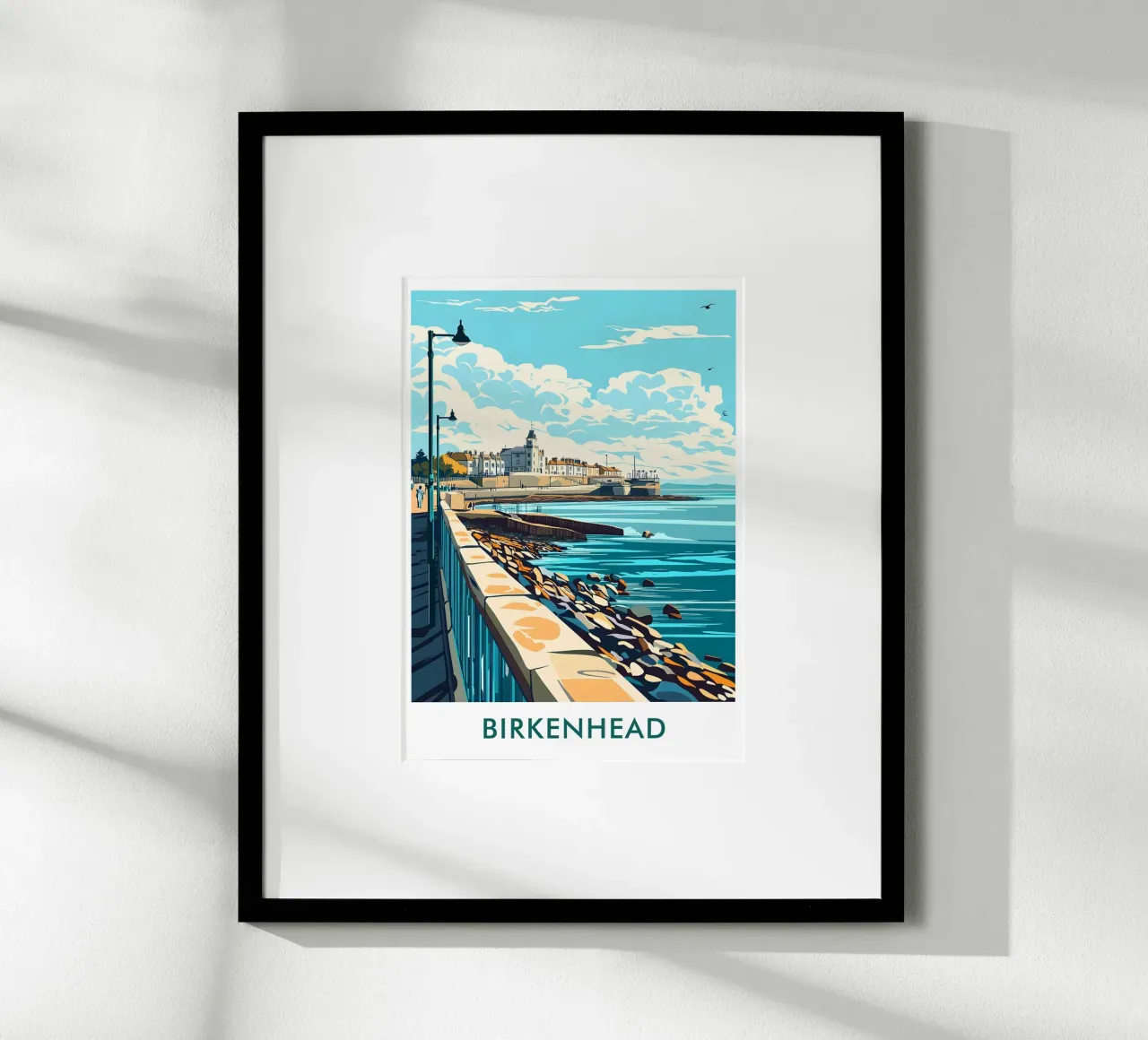 Birkenhead City in England poster con telaio in legno da Travelstudio