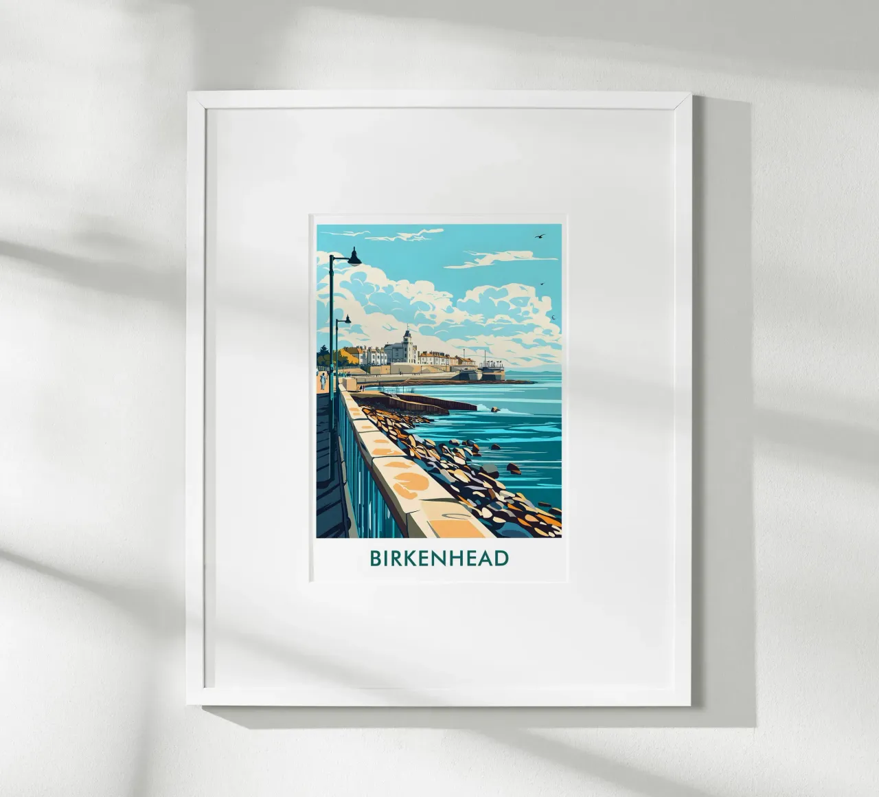 Birkenhead City in England poster con telaio in legno da Travelstudio