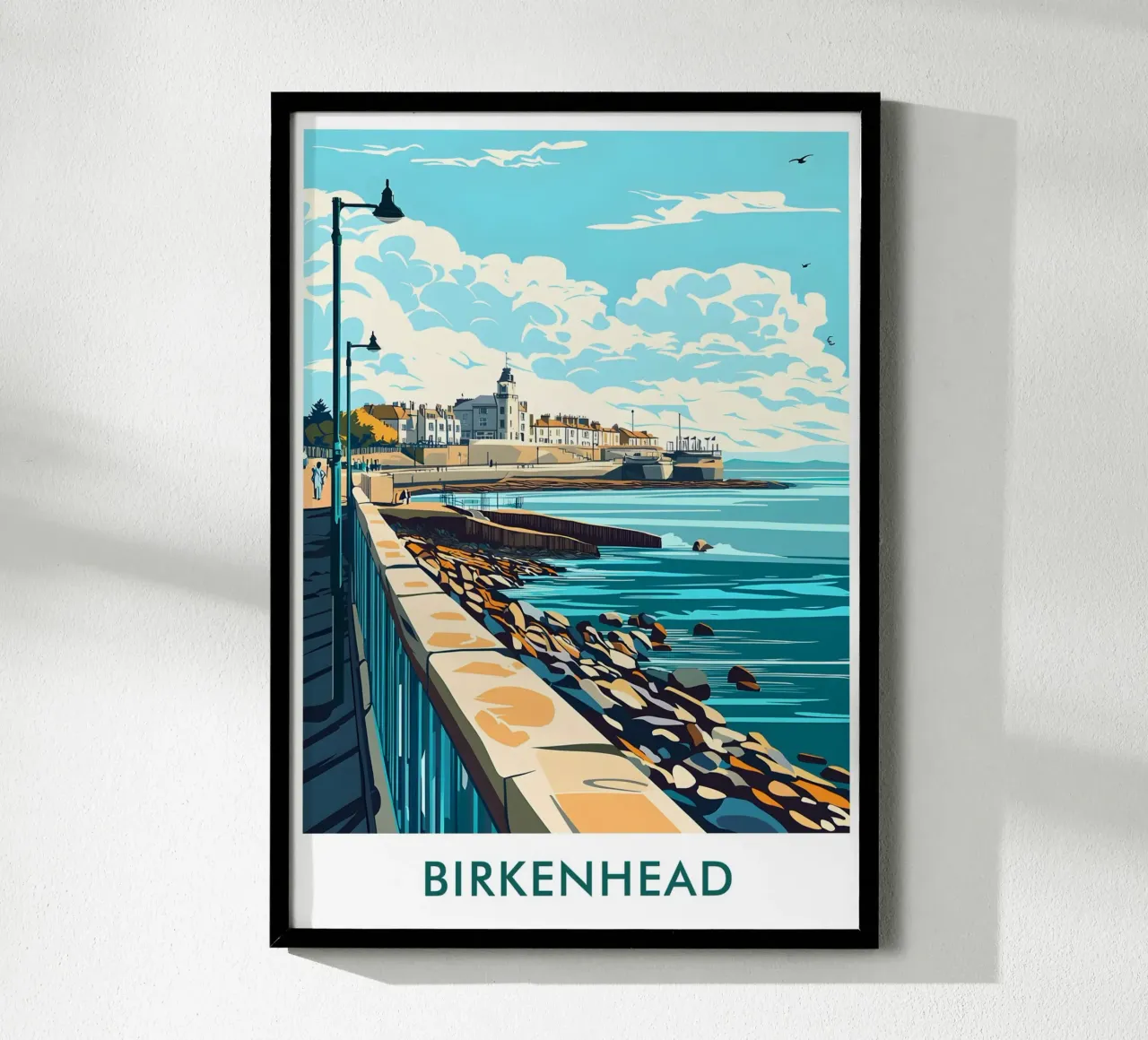 Birkenhead City in England poster con telaio in legno da Travelstudio