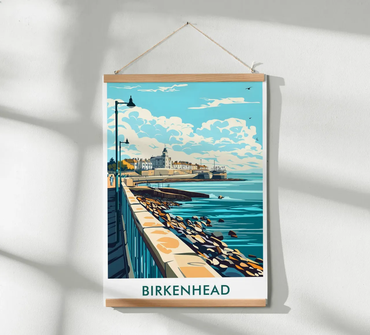Birkenhead City in England poster con telaio in legno da Travelstudio
