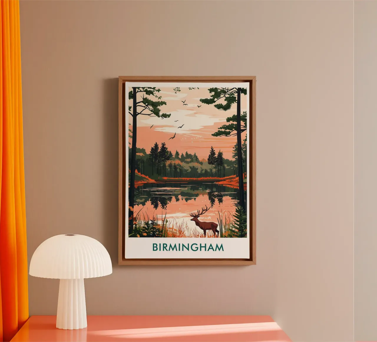Birmingham Wildlife Conservation Park in Birmingham City Eng canvas met Baklijst van Travelstudio