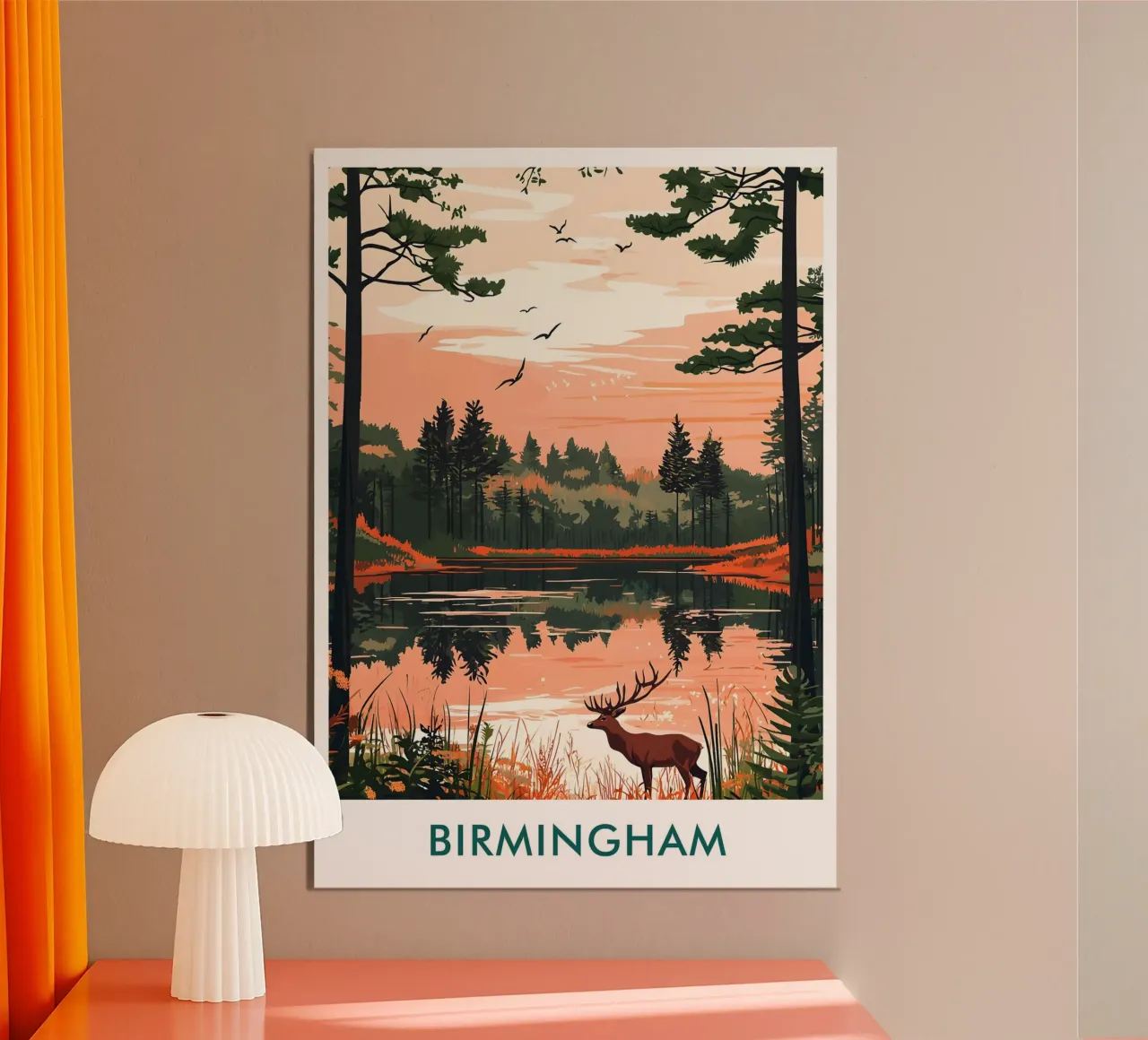 Birmingham Wildlife Conservation Park in Birmingham City Eng poster da Travelstudio