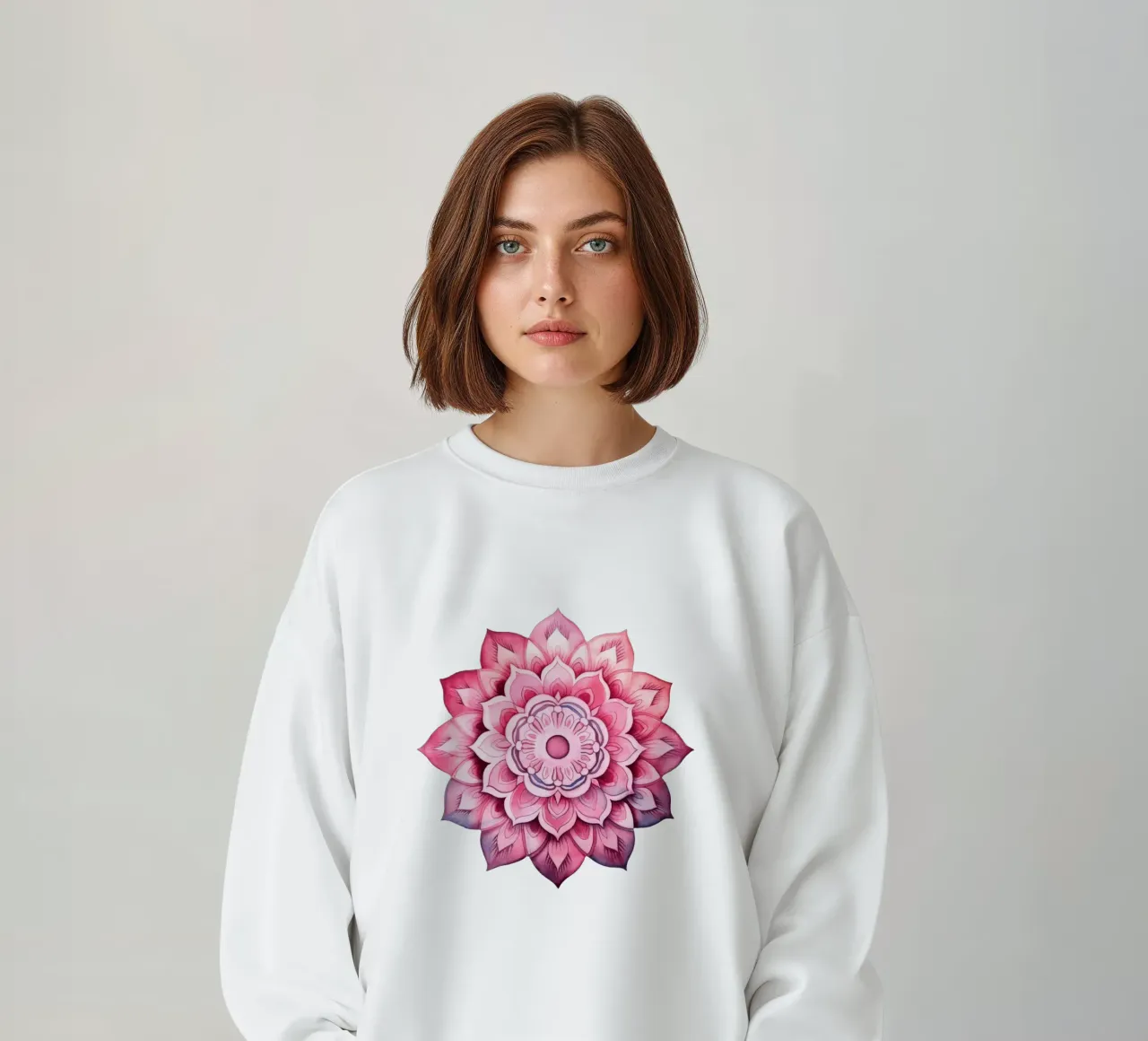 Mandala rosa acquerellato felpa da Spiritual Touch