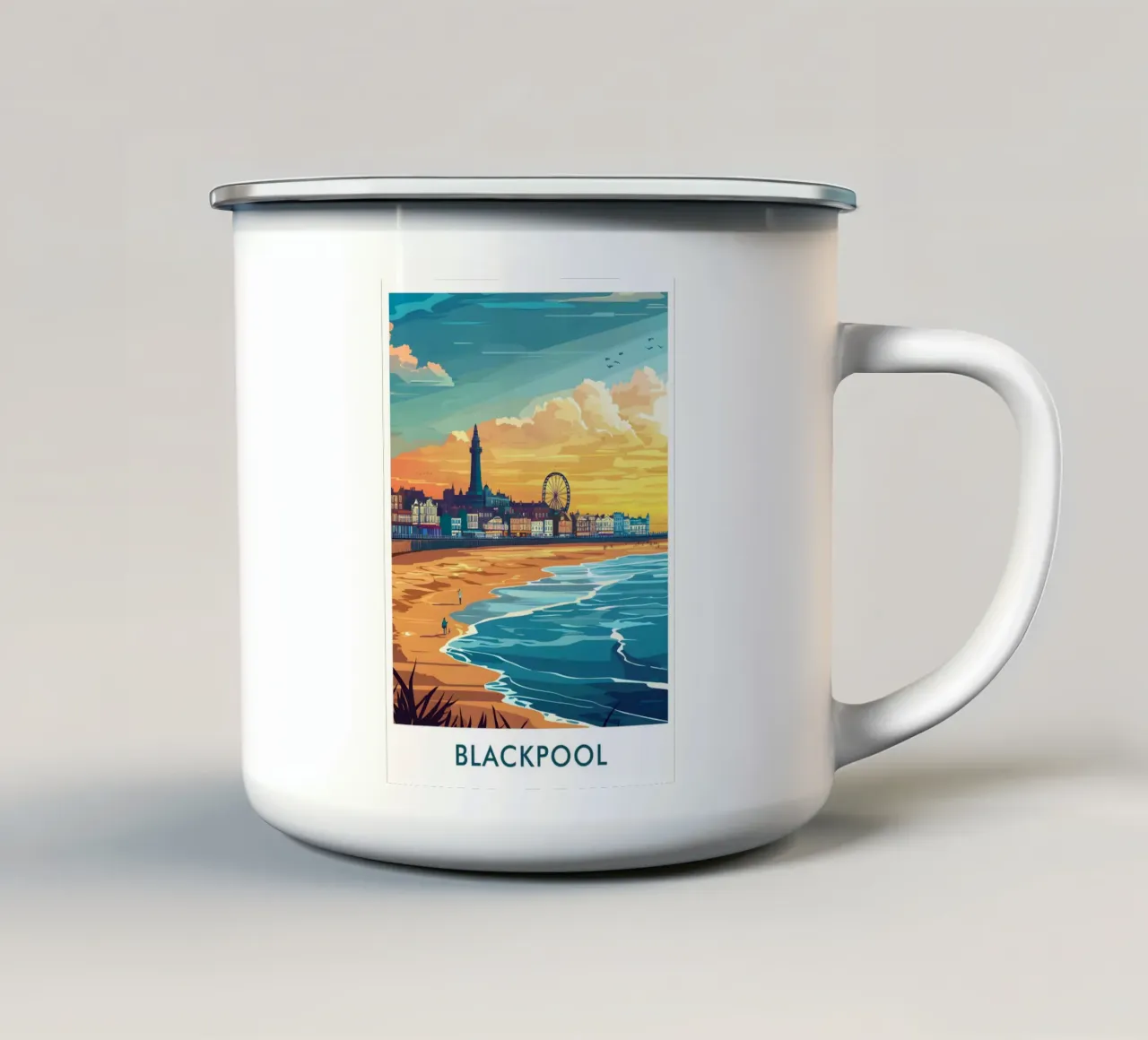 Blackpool City in England tazza in smalto da Travelstudio